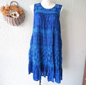 Johnny Was Morgan Dress In‎ Colbot Blue  Size L